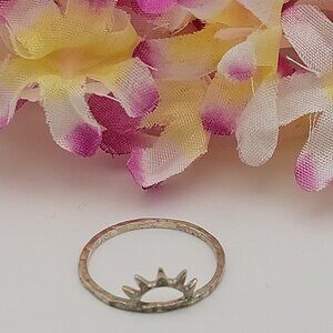 Pura Vida Sterling Silver Sunrise Ring Size 8 Open Work Hammered